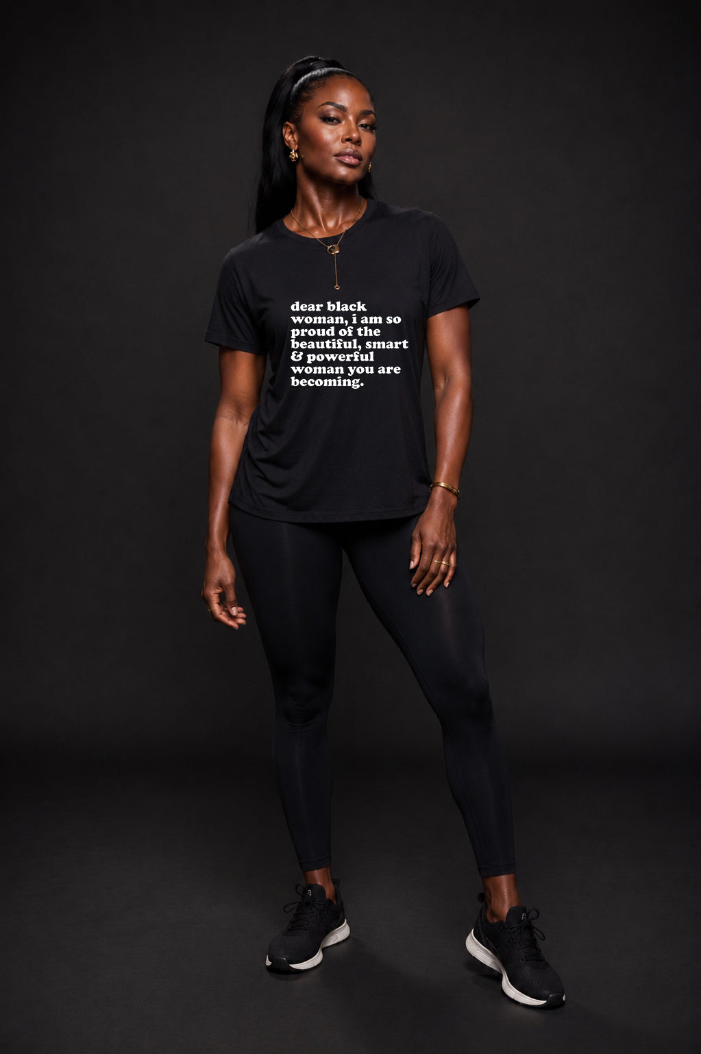 Dear Black Woman Short Sleeve Black Tshirt
